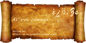 Árva Zsanett névjegykártya