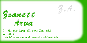 zsanett arva business card